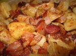 Potatoes Lyonnaise-homecured bacon, potatoes and shallots